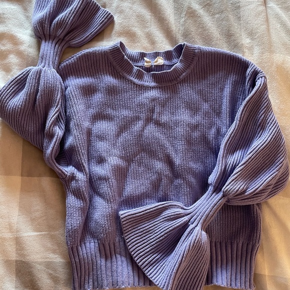 Anthropologie | Moth Well-Cuffed Purple Sweater - Picture 2 of 4